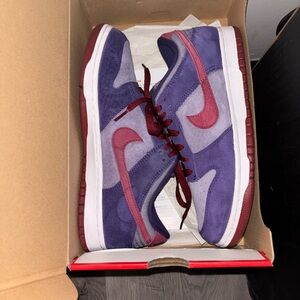 Purple and Red Athletic Shoes